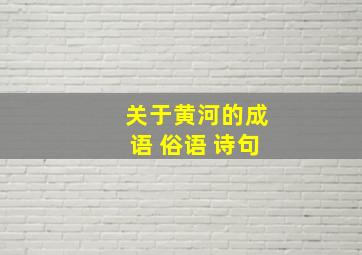 关于黄河的成语 俗语 诗句